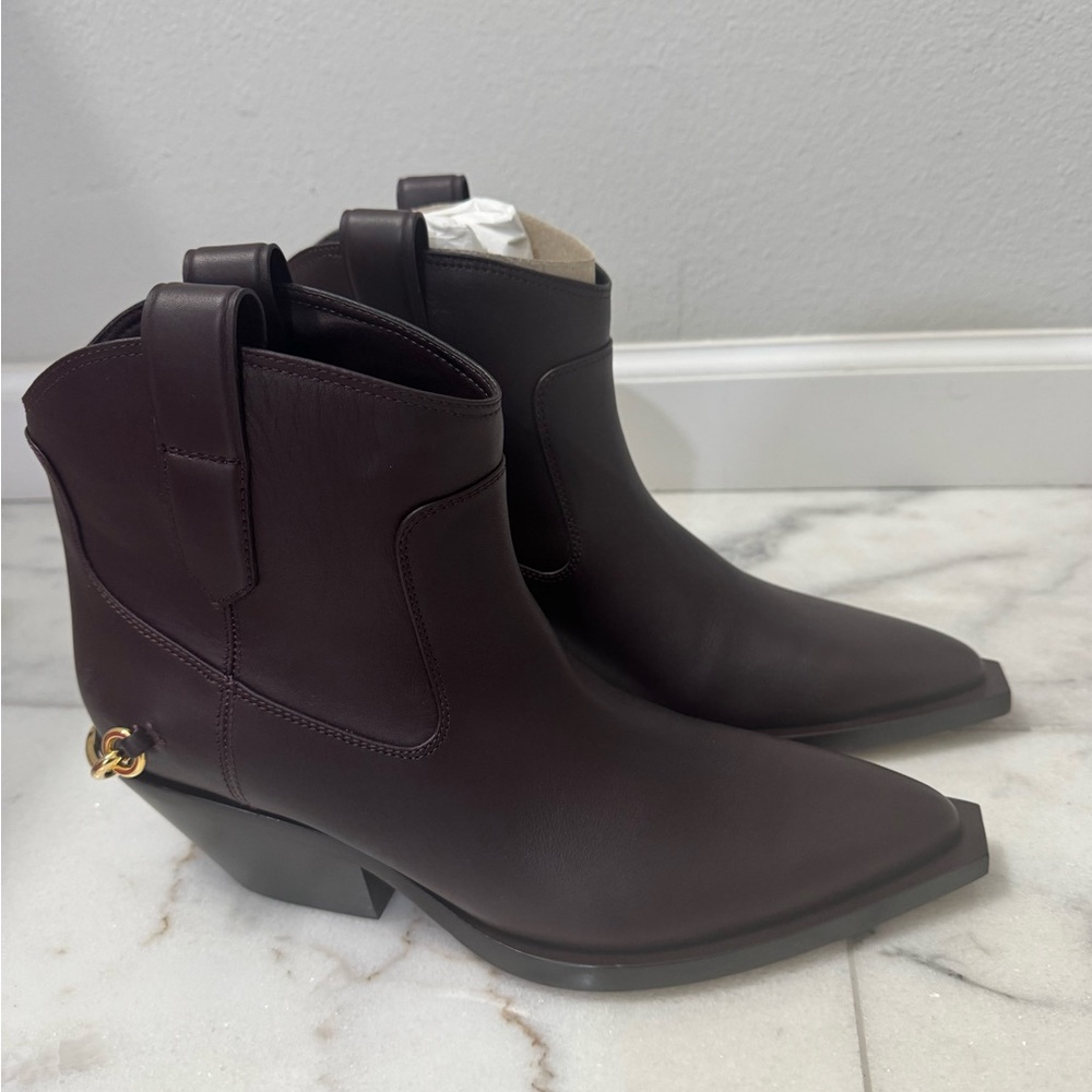 Zimmermann Dark Brown Leather Pointed Ankle Boots Duncan